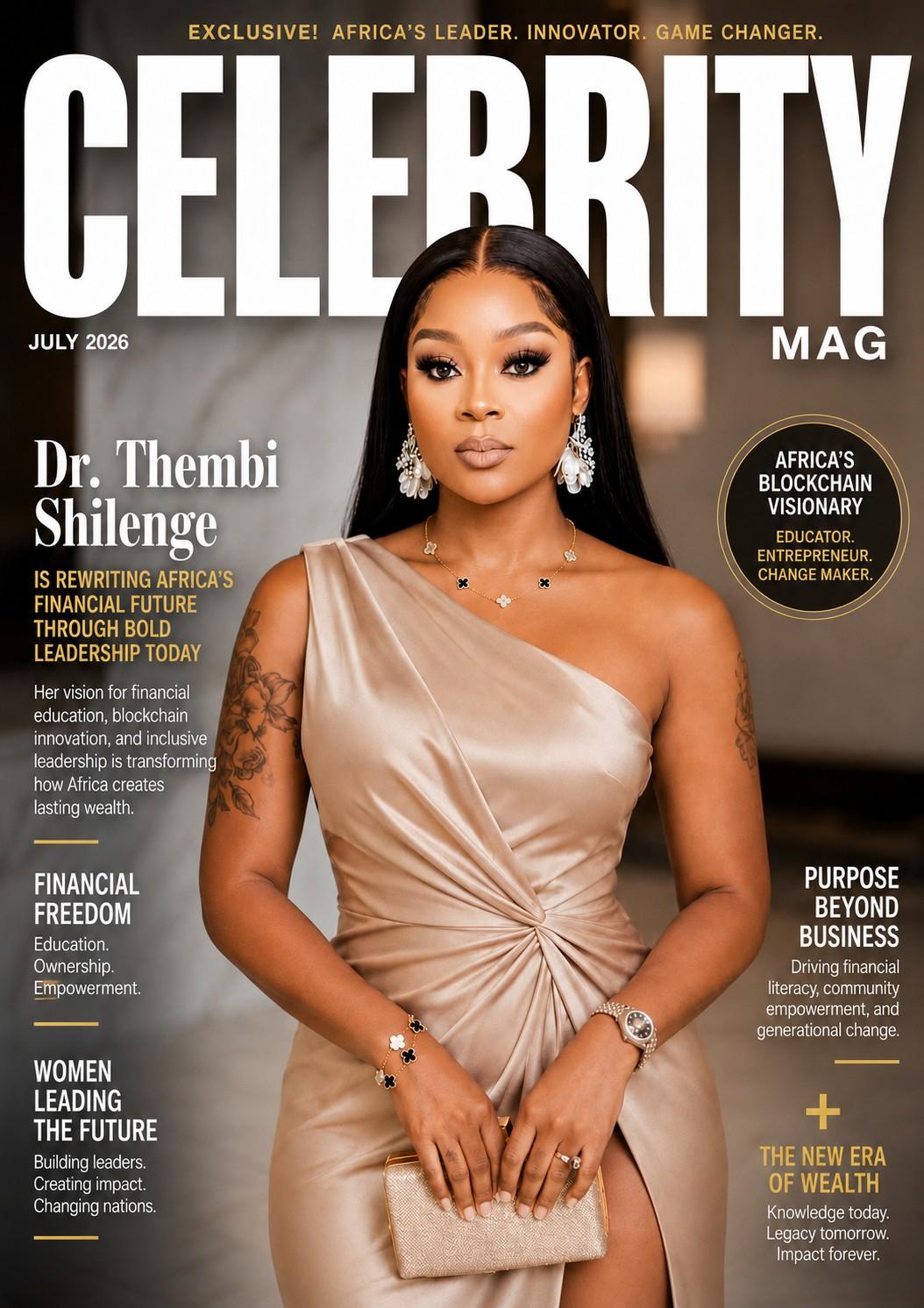 Angjelina Nika Celebrity Cover Magazine July 2026 cover featuring Albanian folk dance choreographer, cultural leader, and Mjeshtër i Madh honoree